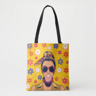 Pop Art Colorido Arte Moderna Vibrante Tote Bag