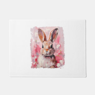 Pop Art Colourful Bunny Rabbit Pink Doormat