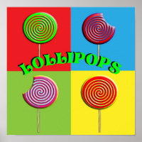 Pop Art Colourful Candy Lollipops Pictures