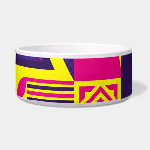 Pop art, colourful geometric shapes.