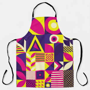 Pop art, colourful geometric shapes. apron