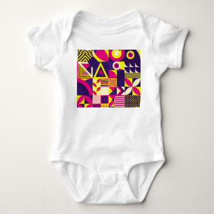 Pop art, colourful geometric shapes. baby bodysuit