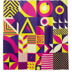Pop art, colourful geometric shapes. shower curtain