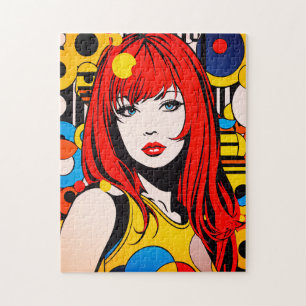 Pop art Colourful girl  Jigsaw Puzzle