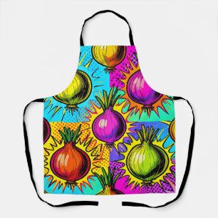 Pop Art Colourful Onions Apron