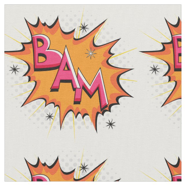 Pop Art Comic Bam! Fabric (Close Up)