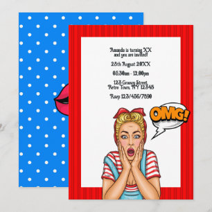 Pop Art Comic Birthday Party Invitation