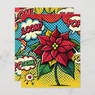 Pop Art Comic Book Poinsettia Scrapbook Paper