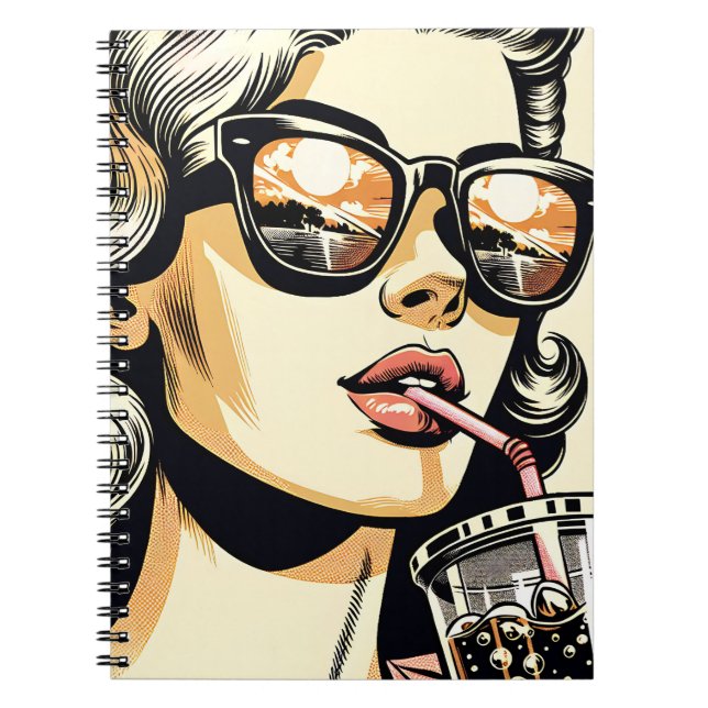 Pop Art Comic Book Pretty Woman Drinking Soda (Front)