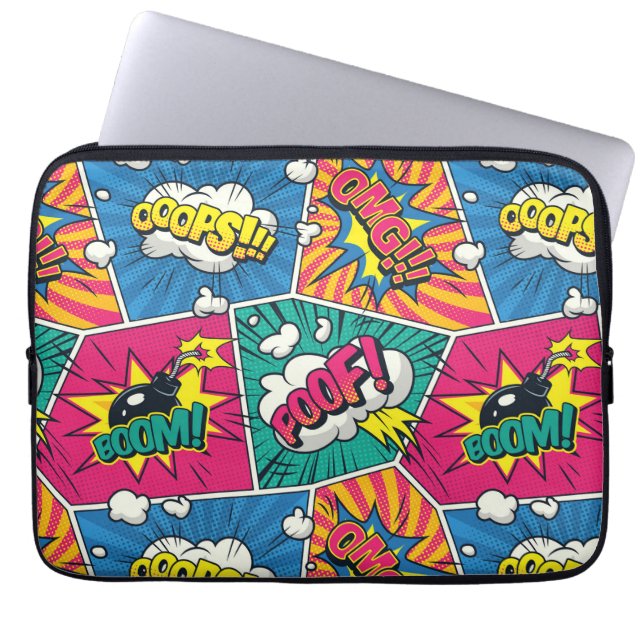 Pop Art Comic Boom Laptop Sleeve (Front)