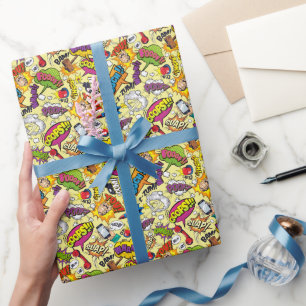 Pop Art Comic Burst Wrapping Paper
