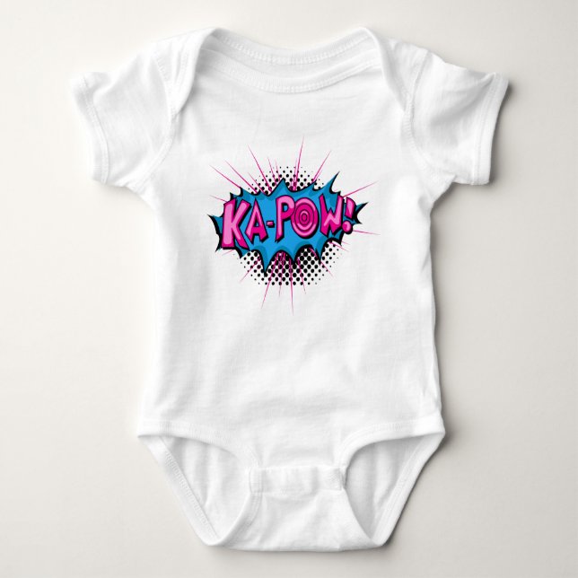 Pop Art Comic Ka-Pow! Baby Bodysuit (Front)