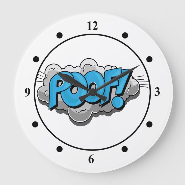 Pop Art Comic Poof! Large Clock (Front)