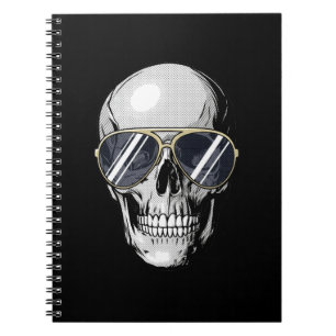Pop Art Comic Skull With Sunglasses Graphic Notebook
