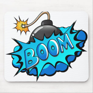 Pop Art Comic Style Bomb Boom! Mouse Pad
