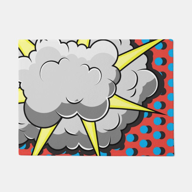 Pop Art Comic Style Explosion Doormat (Front)