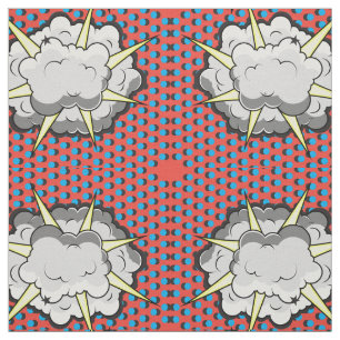 Pop Art Comic Style Explosion Fabric