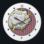 Pop Art Comic Style Explosion Large Clock<br><div class="desc">This retro comic style Explosion is perfect for any super hero collector or fan boy. The bright graphics have hard lines & bold coloring.</div>