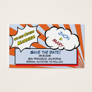 Pop art comic style Save the date