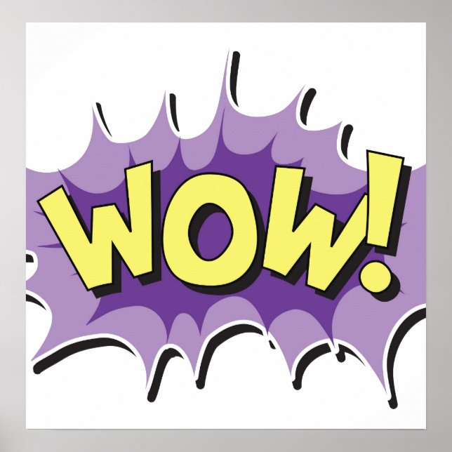 Pop Art Comic Style Wow Poster (Front)