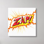 Pop Art Comic Style Zap! Canvas Print<br><div class="desc">This retro comic style Zap! is perfect for any super hero collector or fan boy. The bright graphics have hard lines & bold colouring.</div>