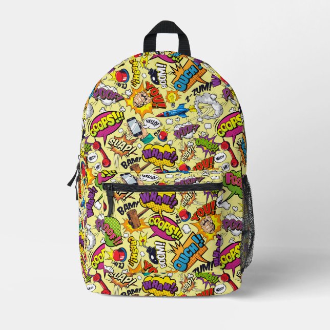 Pop Art Comic Text Retro Backpack (Front)