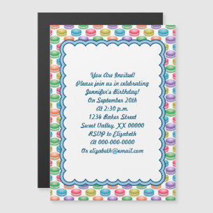 Pop Art Cookies Colourful Macarons Magnetic Invitation