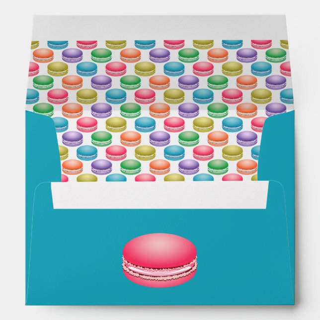 Pop Art Cookies Colourful Macarons Personalised Envelope (Back (Bottom))