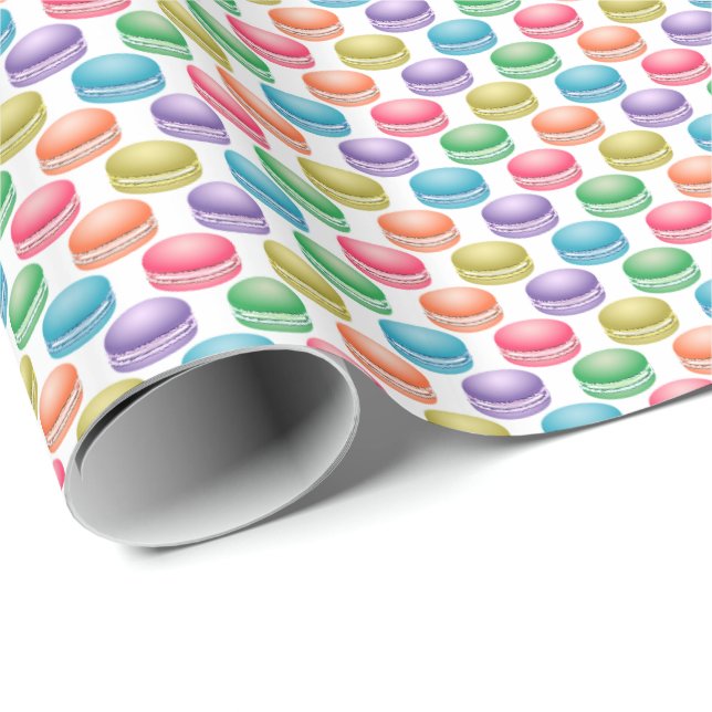 Pop Art Cookies Colourful Macarons Wrapping Paper (Roll Corner)
