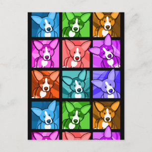 Pop Art Corgi Postcard