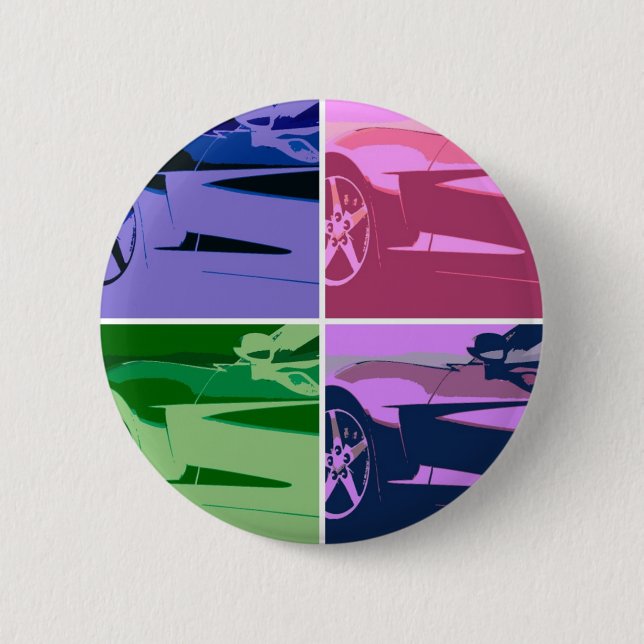 Pop Art Corvettes 6 Cm Round Badge (Front)