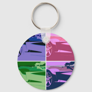 Pop Art Corvettes Key Ring