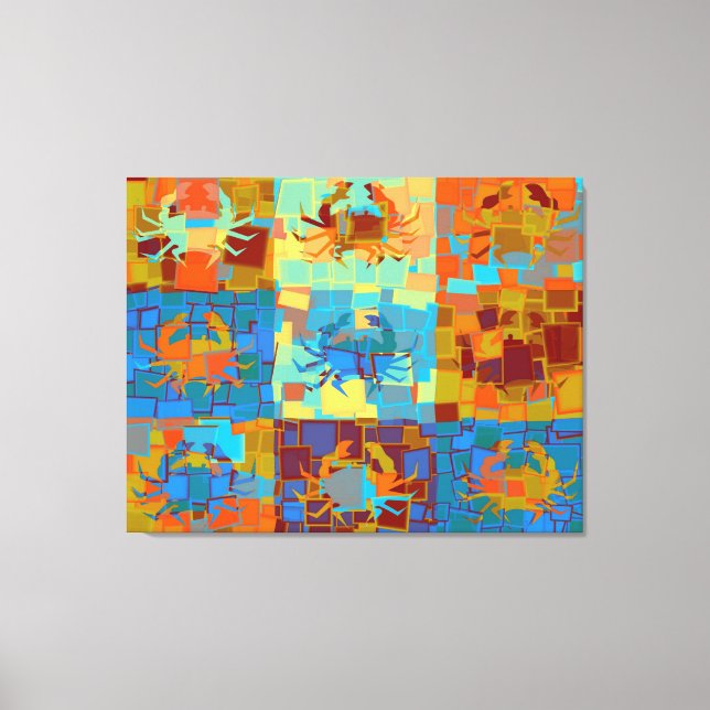 Pop Art Crabs Cubism Graphic Design Canvas Print (Front)