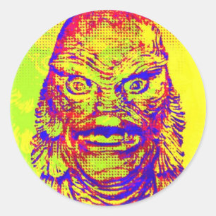 Pop Art Creature Classic Round Sticker