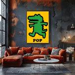 Pop Art Crocodile – Green on Yellow Silhouette Poster<br><div class="desc">Make a bold statement with this pop-art crocodile poster. A bright green silhouette with thick black outline walks across a vivid yellow background. Striking, fun, and instantly recognisable, this modern piece adds colour and energy to any living room, creative studio, or playful space. Printed with gallery-quality precision for crisp detail...</div>