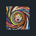 Pop Art 'Crying Girl' Whirlpool Canvas Print<br><div class="desc">Colourful Pop Art 'Crying Girl' over Whirlpool/ Vortex Background</div>