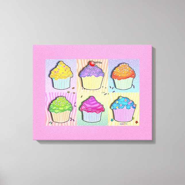 POP ART CUPCAKES Gallery Wrapped Canvas (Front)