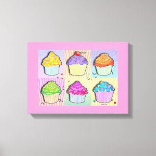 POP ART CUPCAKES Gallery Wrapped Canvas