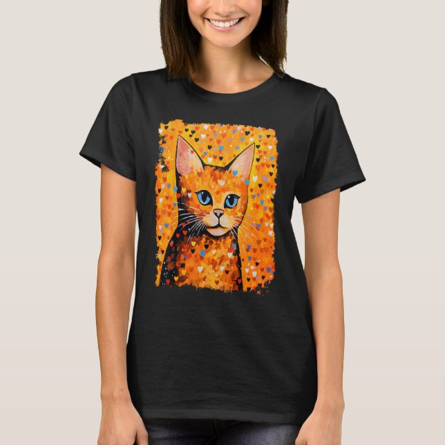 Pop Art Cute Orange Ginger Cat T-Shirt (Front)