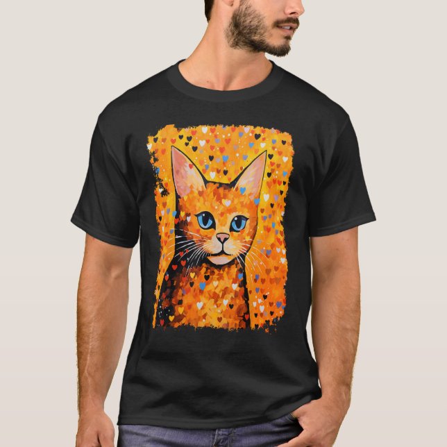 Pop Art Cute Orange Ginger Cat T-Shirt (Front)