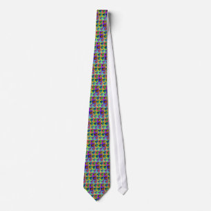 Pop Art Dachsund Doxie Panels Multi-Colour Popart Tie