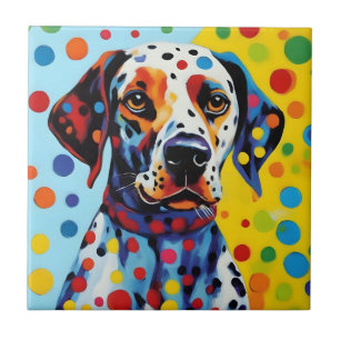 Pop Art Dalmatian Dog Tile
