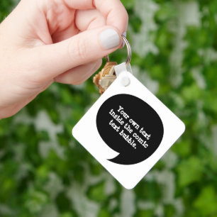 Pop Art Dialogue Bubble Halftone Keychain