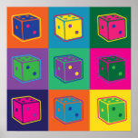 Pop-art Dice Poster<br><div class="desc">Express your love of tabletop gaming with this funky pop-art poster!</div>
