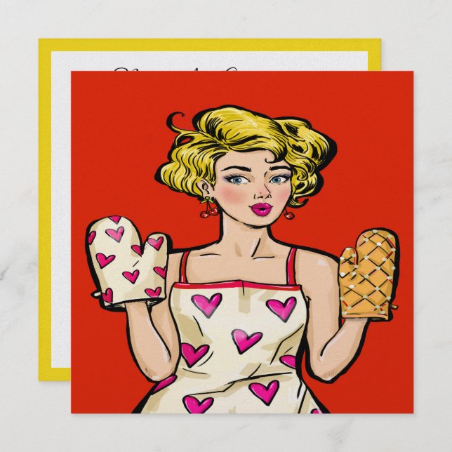 Pop Art Dinner / Cooking / Food Event Invitation (Front/Back)