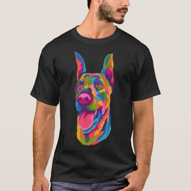 Pop Art Doberman Cute Paw Pet Men Women Kids Dog L T-Shirt (Front)