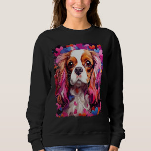 Pop Art Dog Cavalier King Charles Spaniel Valentin Sweatshirt