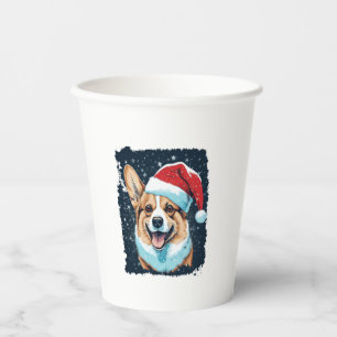 Pop Art Dog Christmas Corgi  Paper Cups