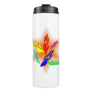 Pop Art Dog Paw Prints Thermal Tumbler
