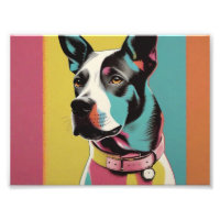Pop Art Dog Photo -Modern Retro Colour Block Poste